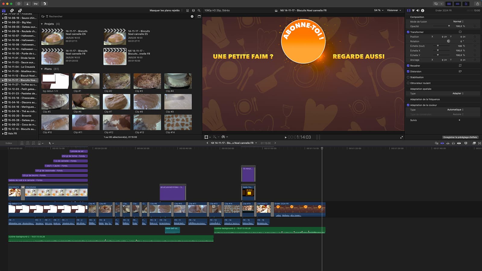 Capture d’habillage simple et éléments graphiques dans Final Cut Pro